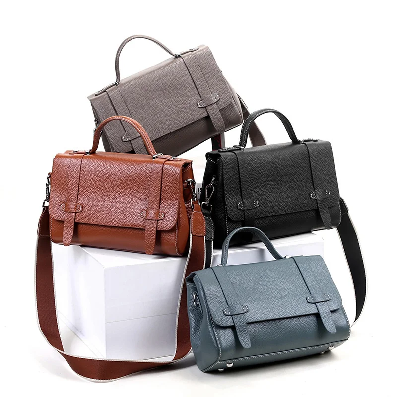 

Autumn and winter new wide webbed shoulder bag can replace strap crossbody large capacity leather cover women