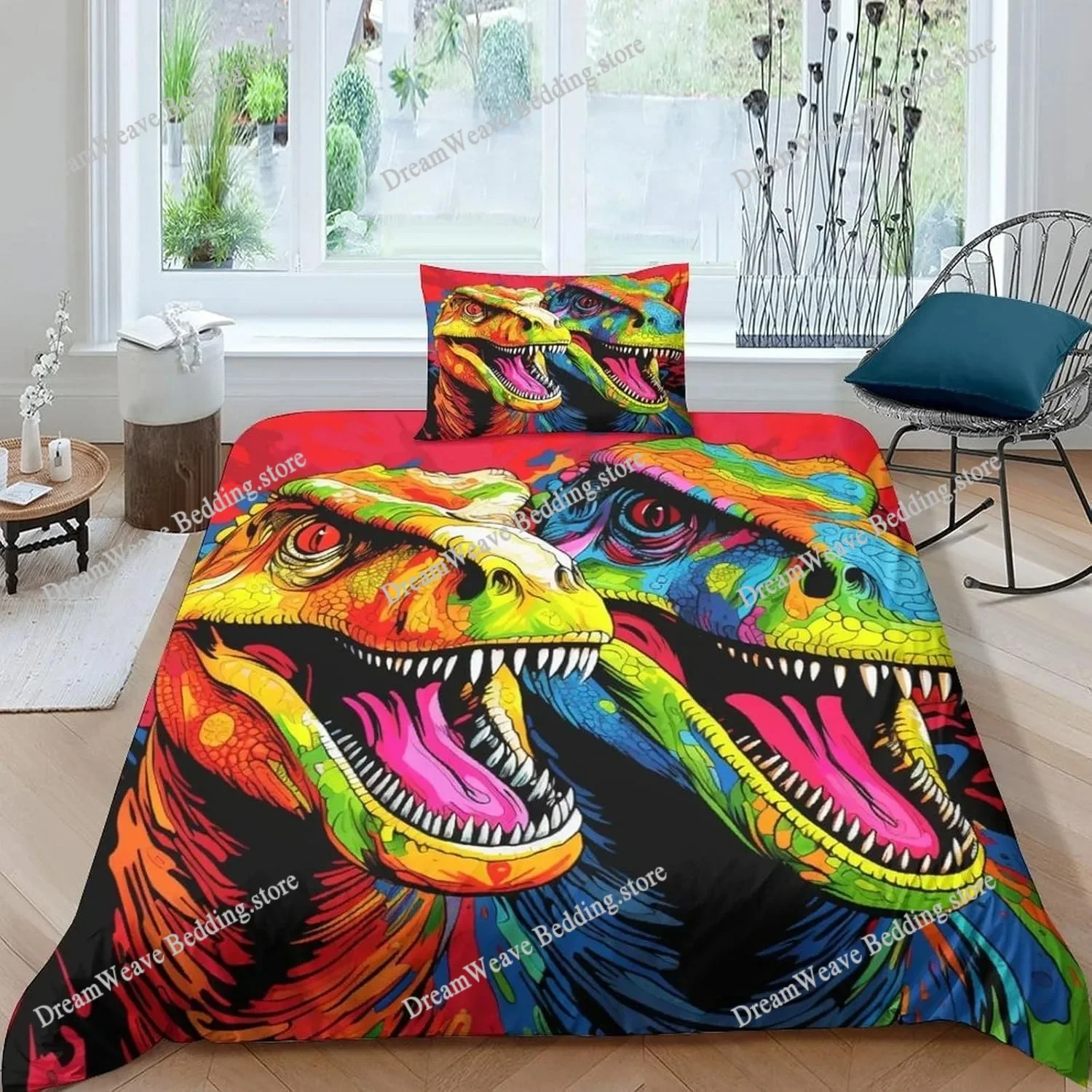 

Cartoon Dinosaur Park World Duvet Cover Pillowcase Bedding Set Adult Boys Girls Bedroom Decoration Children Single Double Size74
