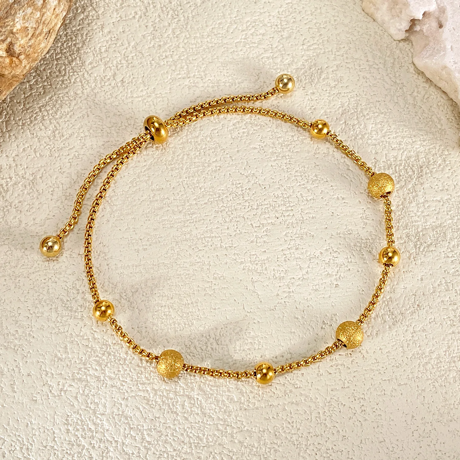 

Simple Frosted Adjustable Stainless Steel Bracelet for Women Girls Luxury Jewelry Charm Valentine's Day Gifts Summer Hand Chain