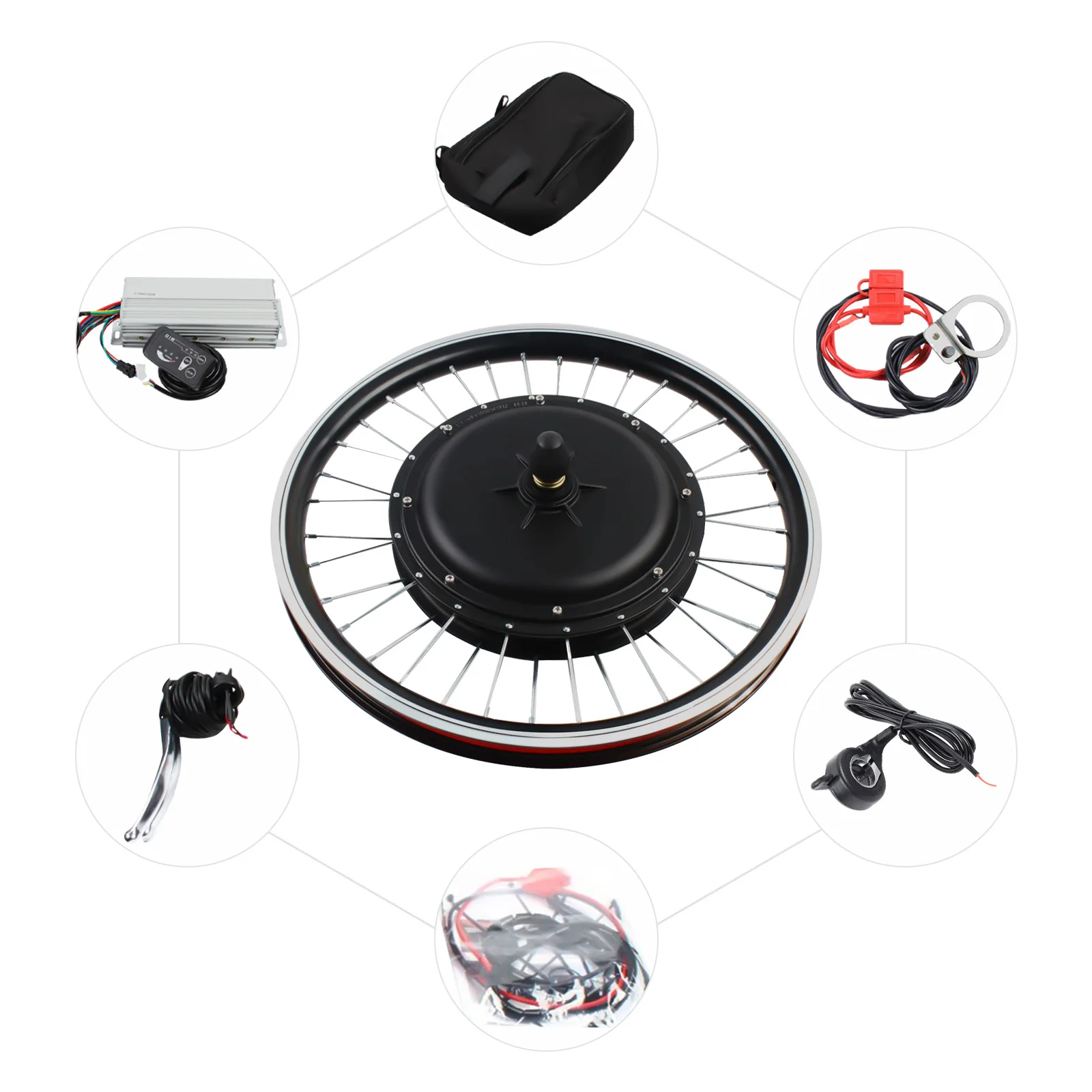 

48V 1000W Electric Bicycle Conversion Kit,20inch E-Bike Front Wheel Hub Motor Conversion Kit 50KM/H High Speed SW-810LED Display