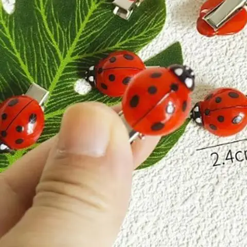 10 Uds. Pinzas para el cabello de mariquita simulada, pinzas para el cabello de insectos y animales, accesorios creativos para el cabello, tocados para decoración del cabello