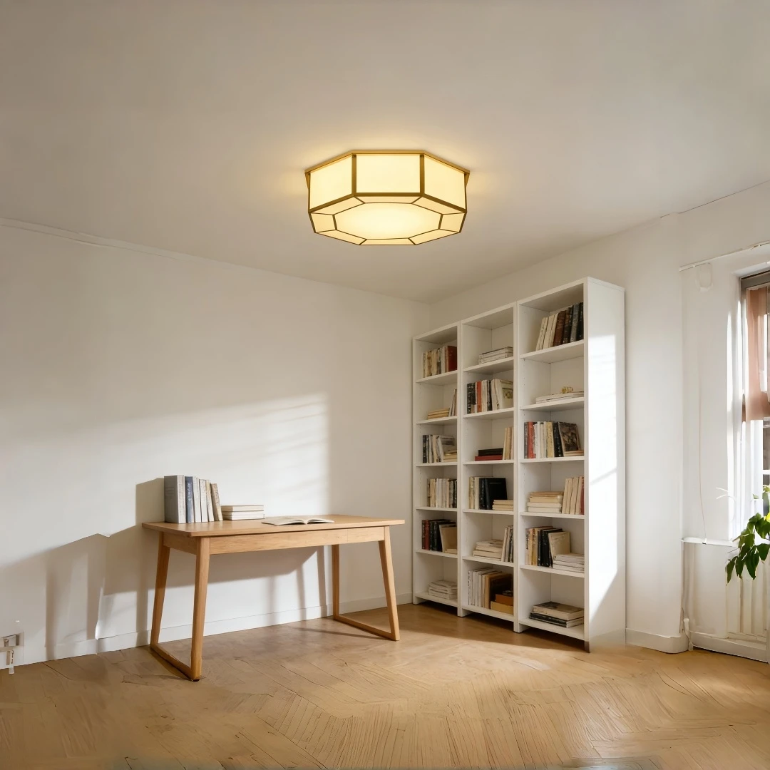 New Chinese Octagonal Ceiling Light Flush Mount Lamp for Living Room Bedroom Hallway Kitchen Home Decor E27