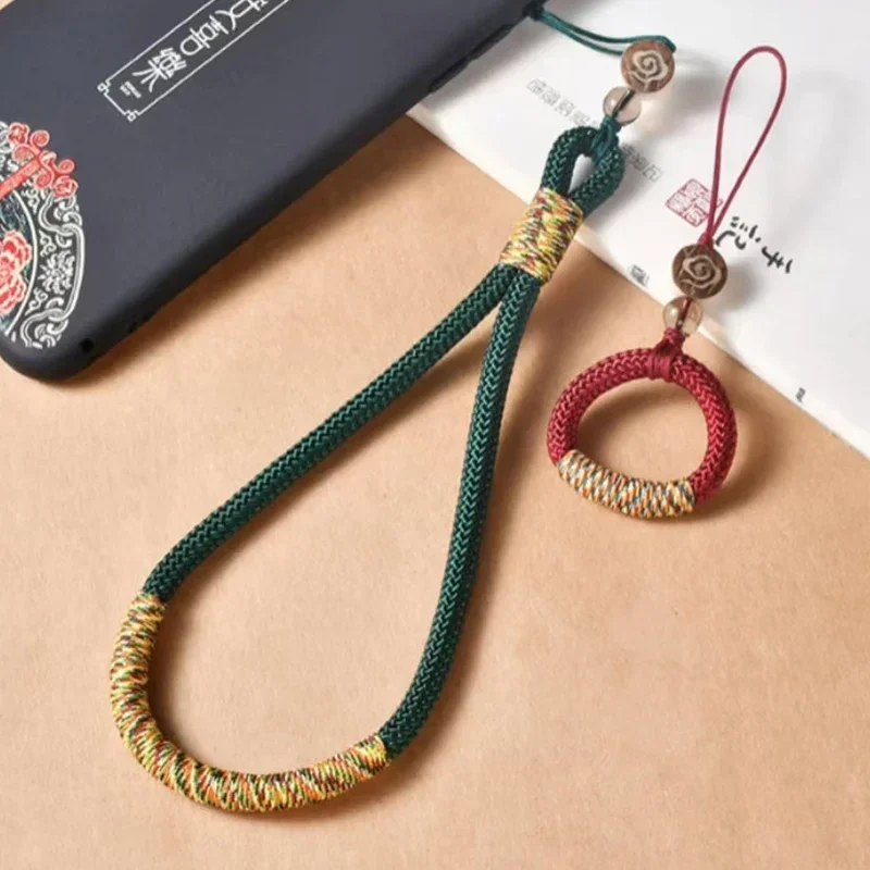 

Ремешок для телефона в китайском стиле на запястье, брелок для мобильного телефона на палец, ручное плетение, кольцо с пряжкой, кулон с облачным узором