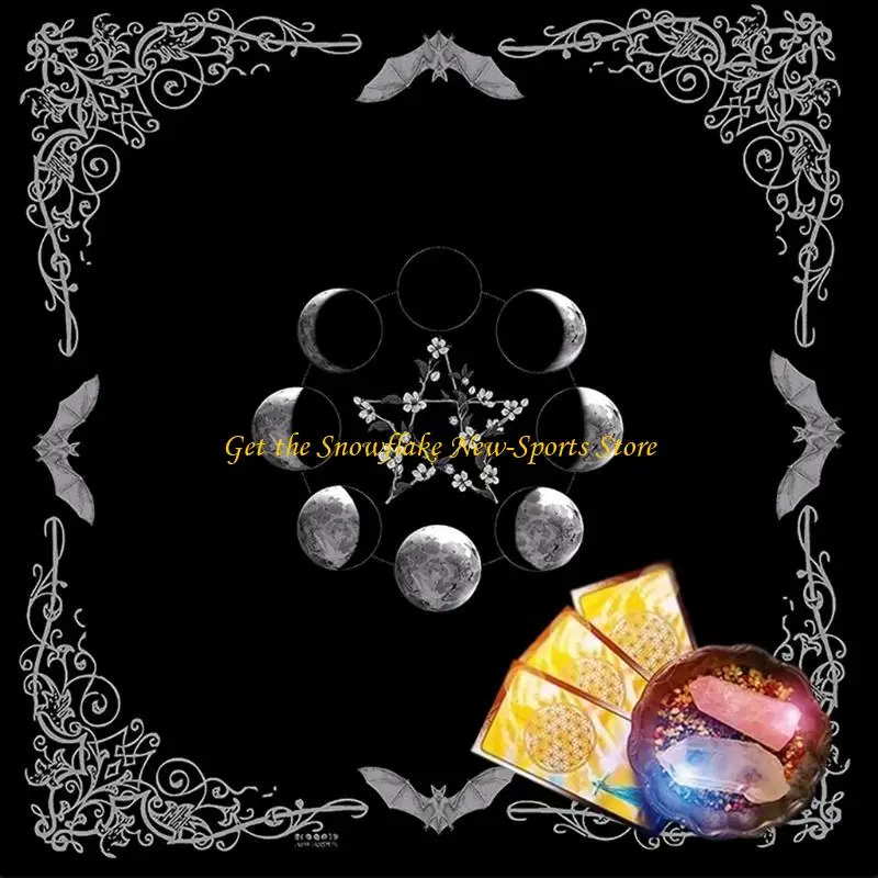 

E56D Square Divinations Tapestry Moonphase Star Astrology Tablecloth Tarot Tablecloth Table Cloth Witchcrafts Supplies