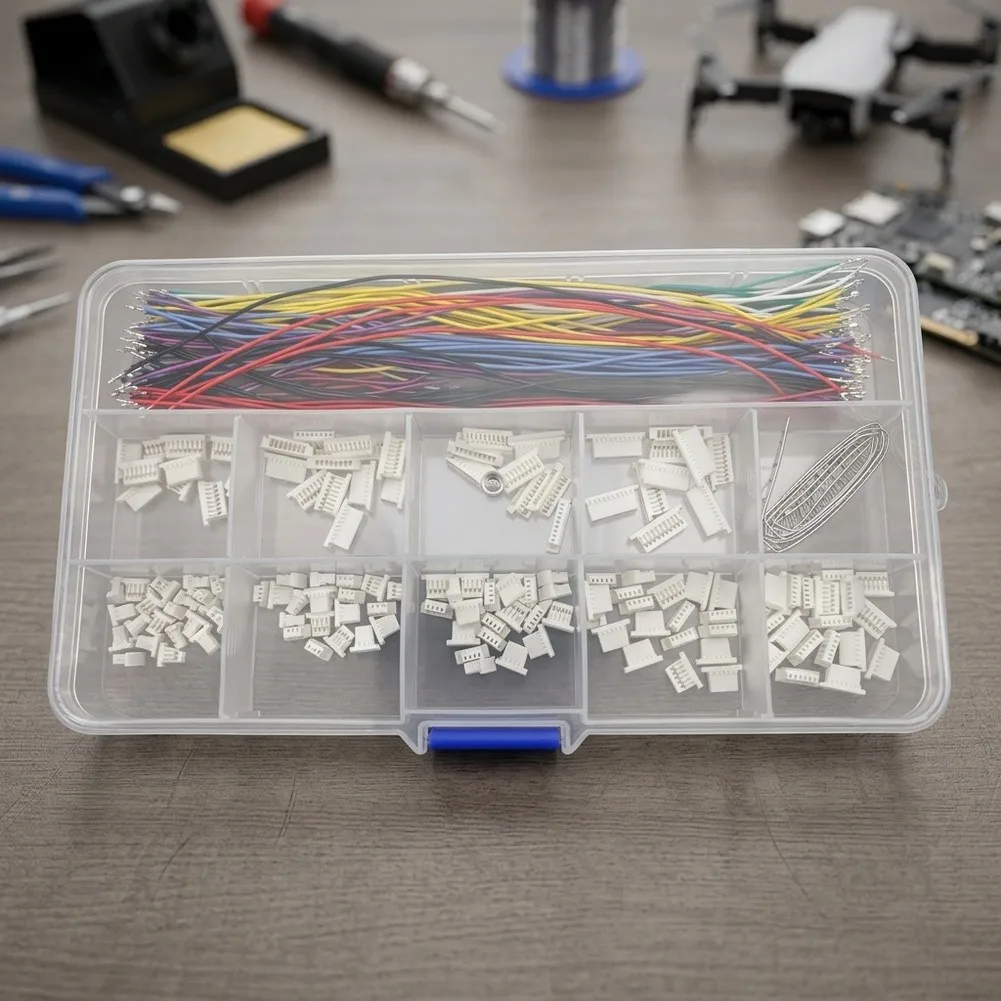 SH 1.0mm Connector Assortment Kit 2P-10P Housing With Metal Crimp Terminals Pre-crimped Jumper-Wires For FPV-Drone DIY Tools Kit