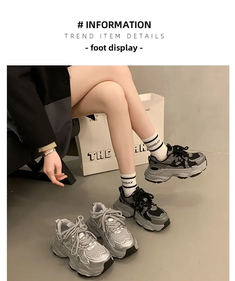 2026 Plateau-Sneaker für Damen, lässige, rutschfeste Sportschuhe mit dicker Sohle, bequeme Freizeitschuhe für Damen, Zapatos Mujer – Detail 5