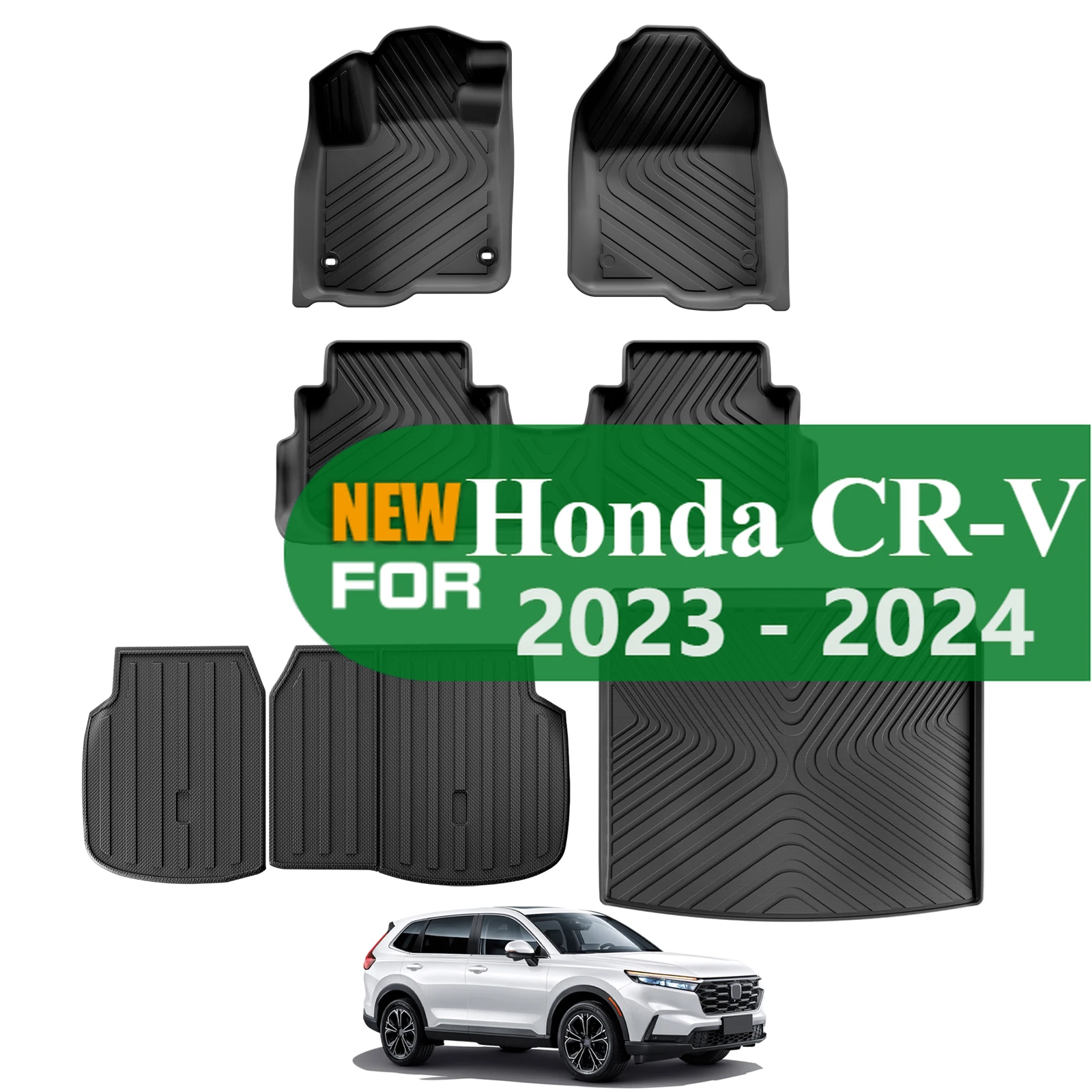 Черные автомобильные коврики для Honda CR-V CRV 2023 2024, накладка на спинку багажника, 3D TPE, водонепроницаемые защитные автоаксессуары, левый руль