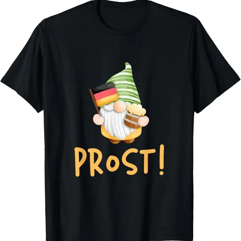 Fun Gnomes Oktoberfest Prost Beer Pretzel German Flag Design T Shirt