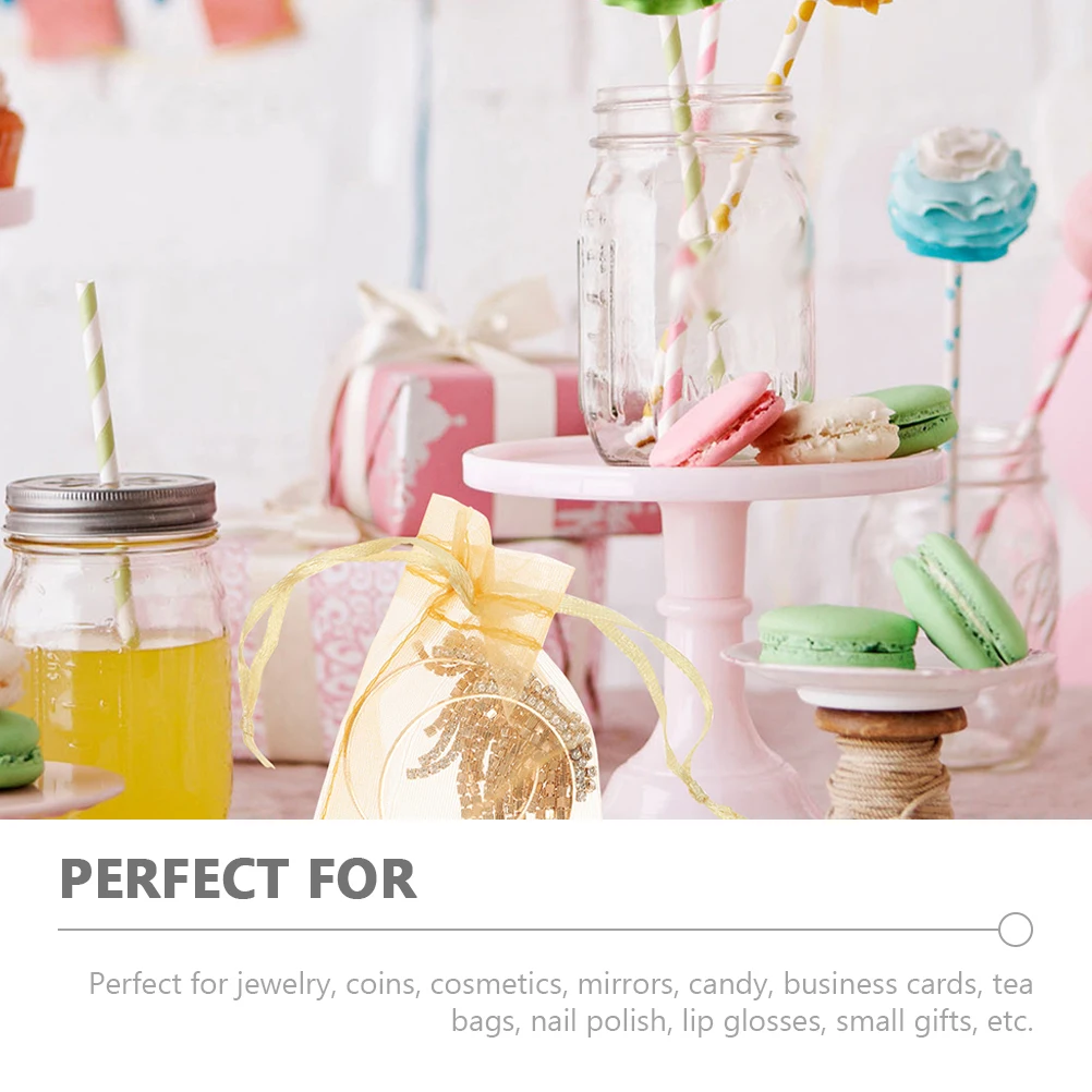 

100pcs Jewelry Bags Drawstring Small Jewelry Storage Pouch Sachet Bulk Gift Organza Storage Pouch Favor Bag Wedding Party