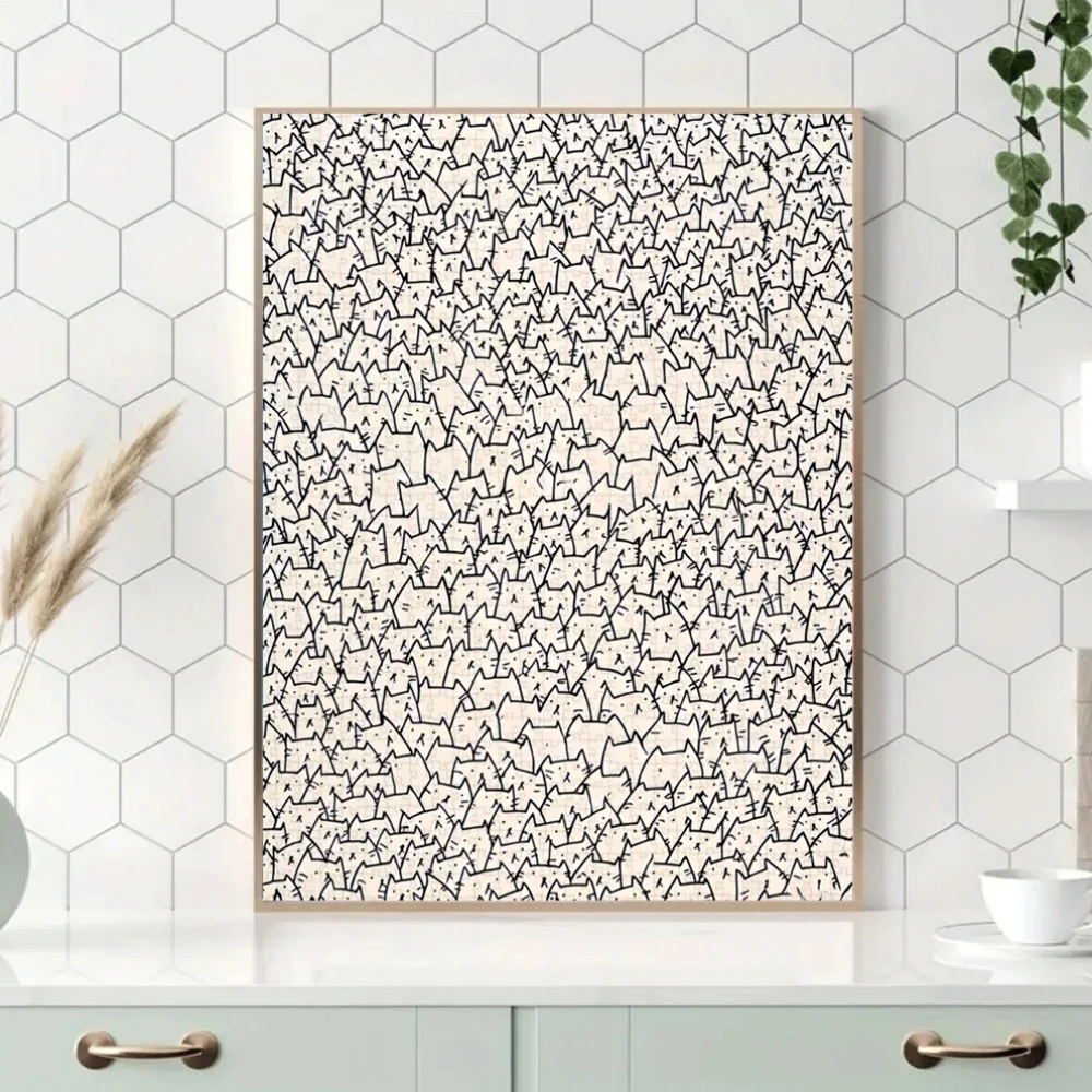 1000pcs Cat Silhouette Jigsaw Puzzle - Dense Challenging Puzzle for Adults & Families, DIY Home Decor Brain Teaser with Mixed