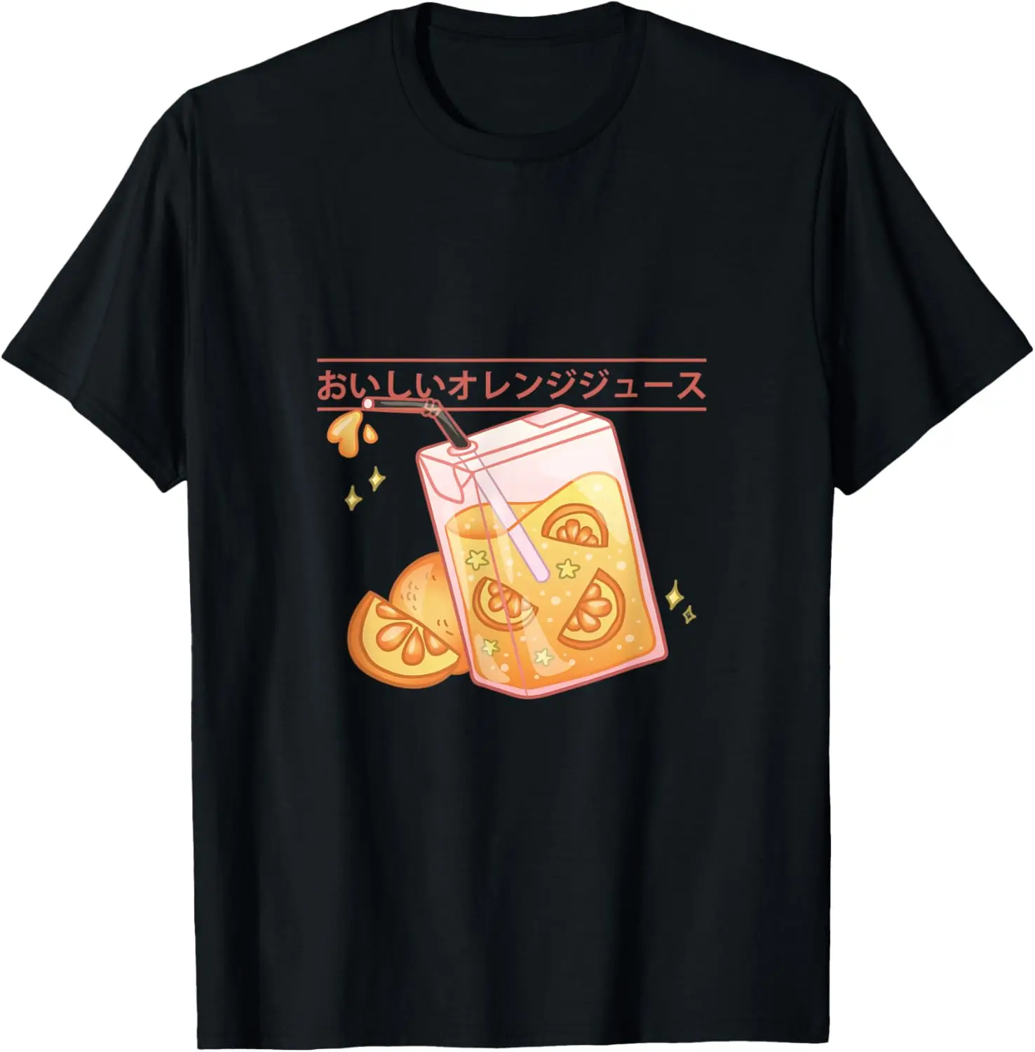 

Gradient Kawaii Orange Juice Funny Retro 90s Japanese T-Shirt