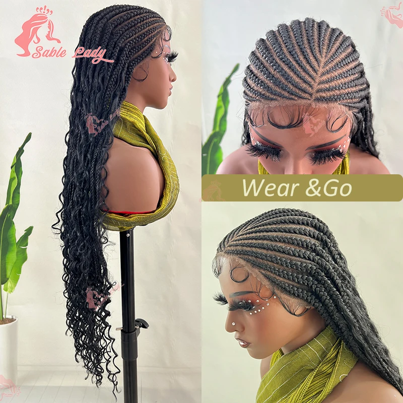 Wear And Go Bohemian Braids Glueless Synthetic Braided Wigs For Black Women 36