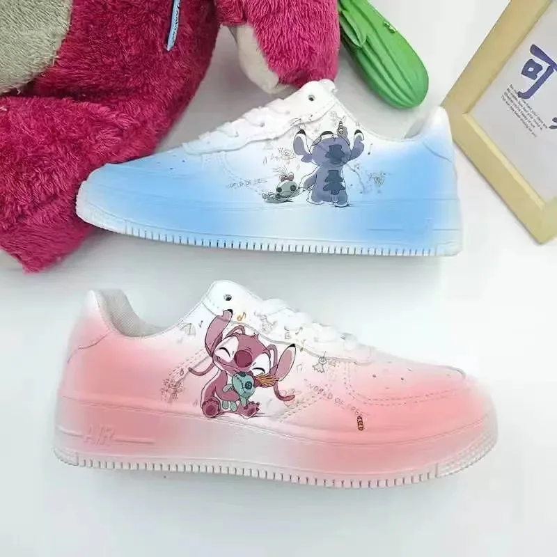 2025 New Stitch plus size real pictures blue and pink Branded For Female Students Soft Girl Canvas Shoes women Skate Shoes