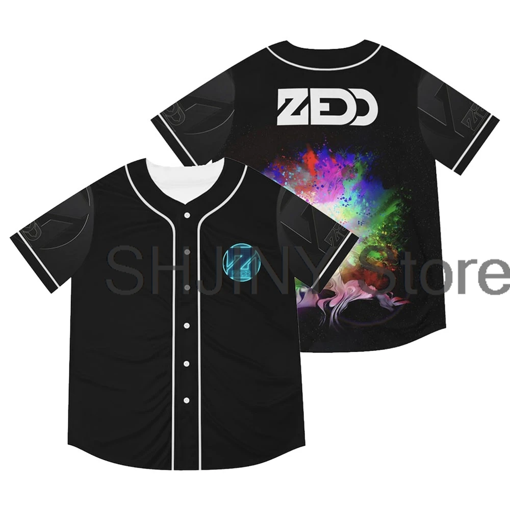 

Zedd Rave Music Festival Baseball Jersey 2024 V-Neck Short Sleeve Shirts Women Men Streetwear Tops Fashion Clothes