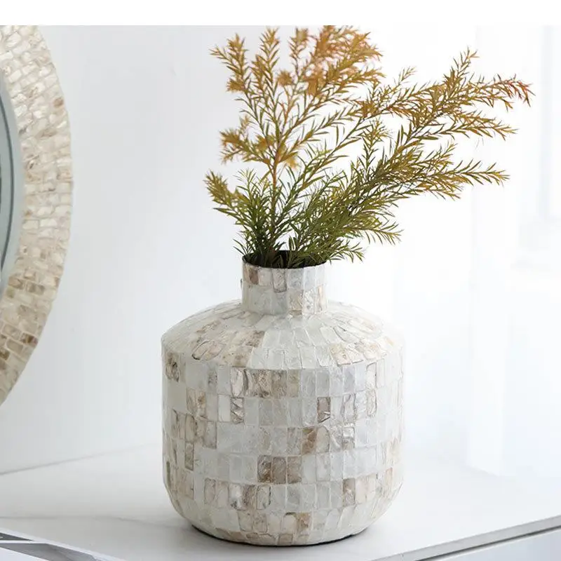 Decorative Vase Wooden Crafts Flowers Pots Flower Arrangement Desk Decoration Inlay Wood Floral Vases