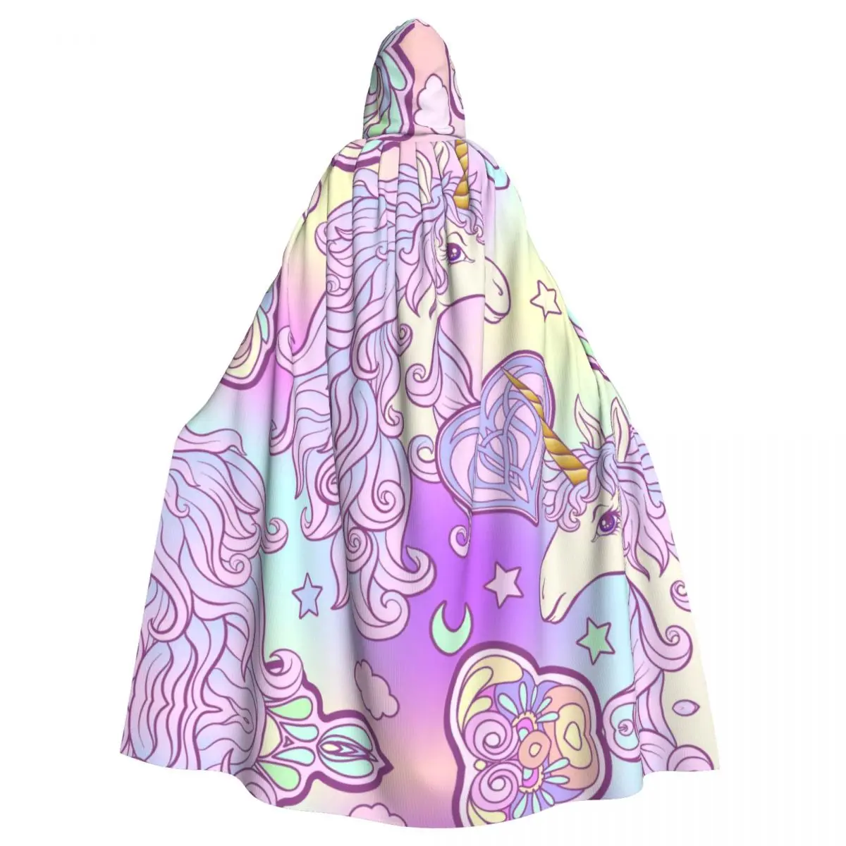 

Hooded Cloak Polyester Unisex Witch Cape Costume Accessory Unicorn Butterfly Rainbow Star Elf Purim