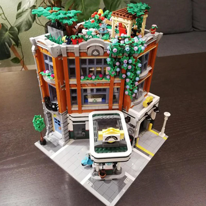 

4532 шт. MOC Джо угловой гараж (10264) практичная модель DIY строительные блоки игрушки на день рождения подарок