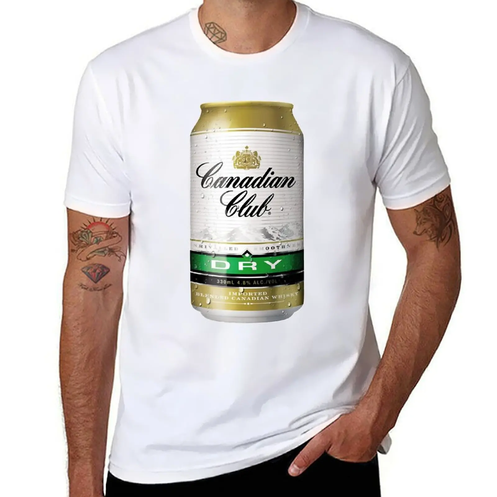 

canadian club dry T-Shirt funny t shirts cotton man t shirt cotton T-Shirt