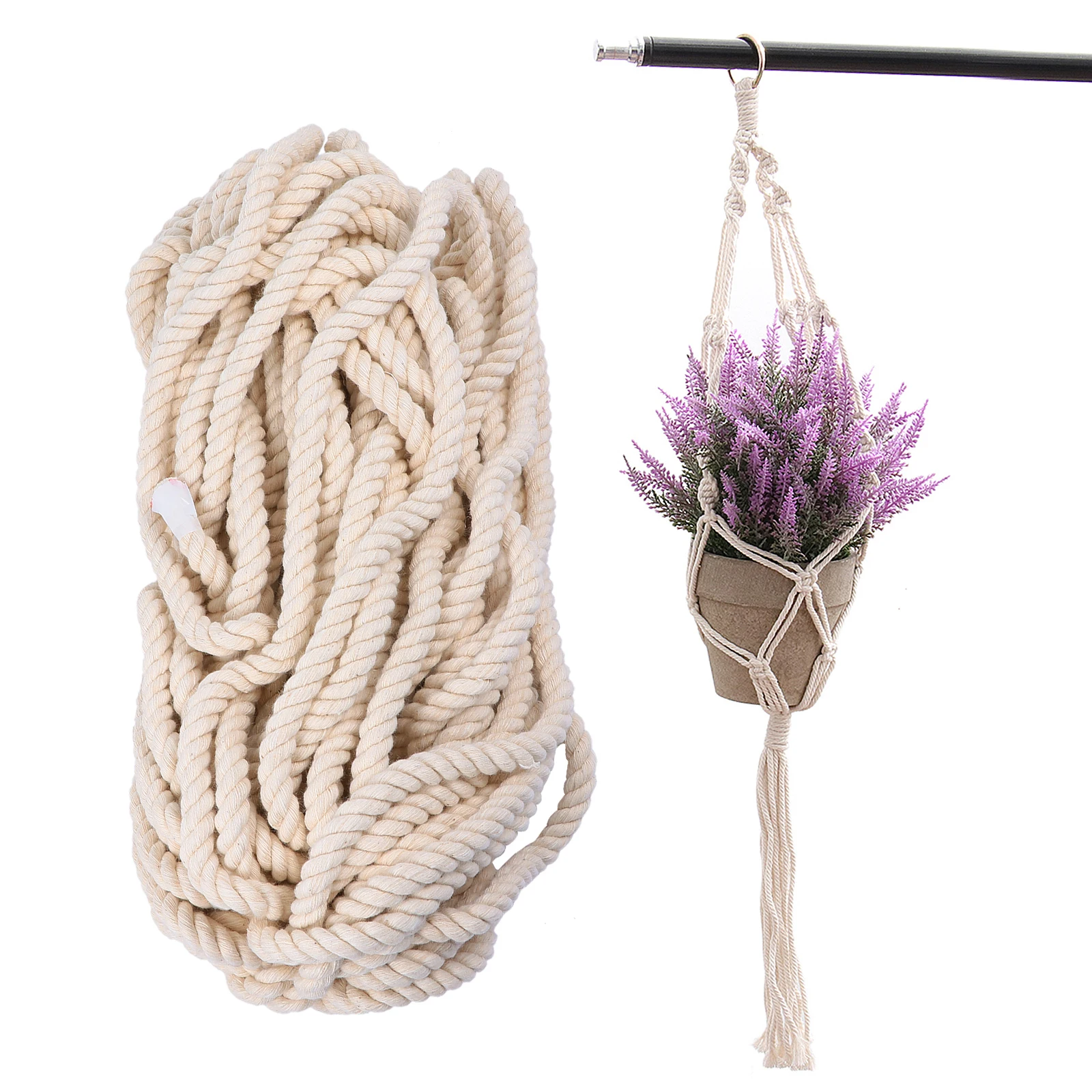 Triple Strand Cotton Rope Thickened Durable Macrame Cord DIY Craft Rope Floral Weddings Gift Wrapping Ribbon Bow Making