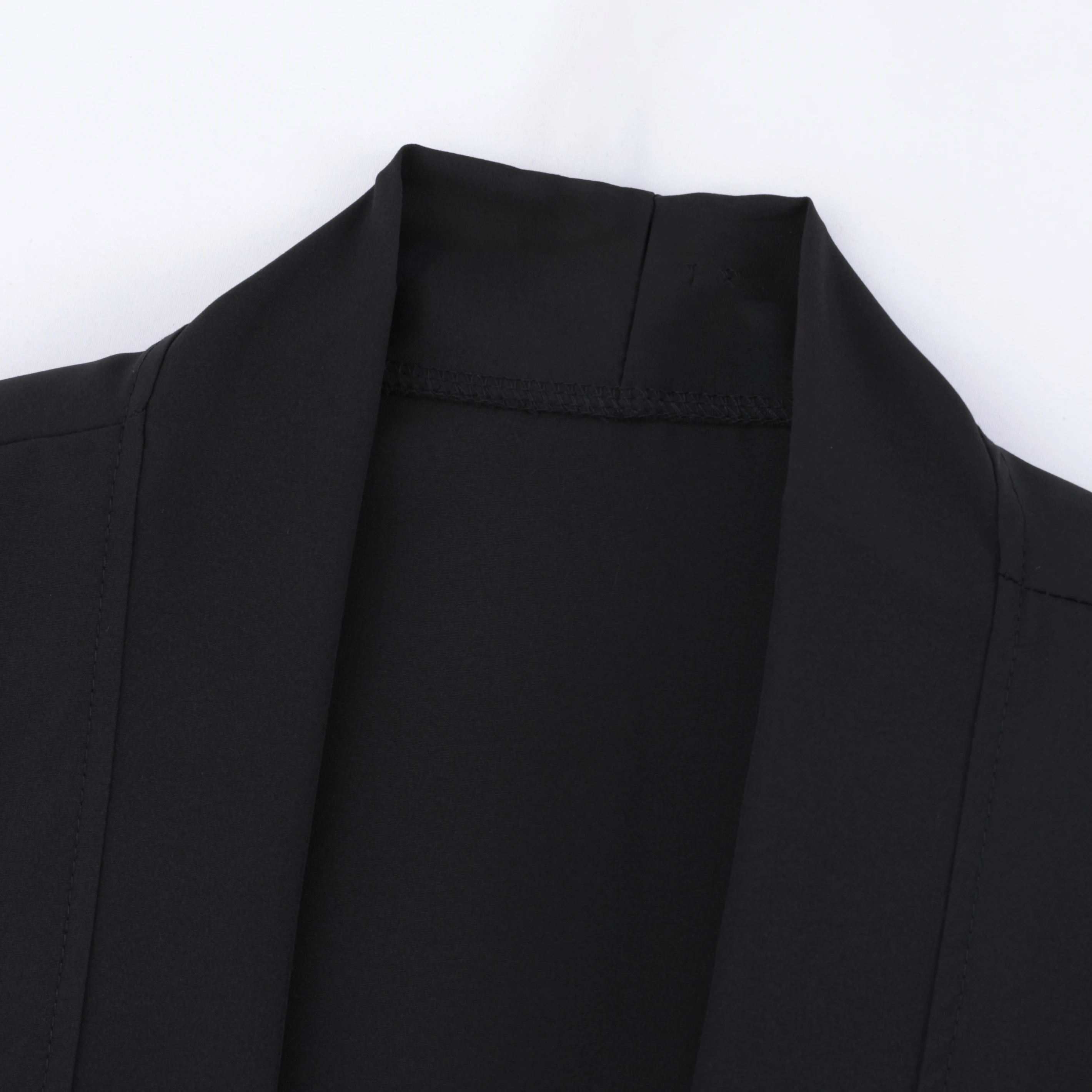 قميص رجالي أسود ثوب الكيمونو الياباني قميص كيمونو بالأزرار الصينية التقليدية الرجال خفيفة الوزن بلايز كيمونو الرجال سترة عباءة رداء #2