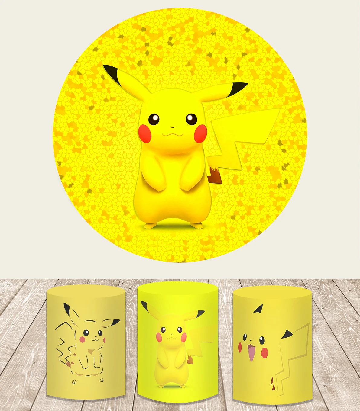 pokemon-pikachu-party-backdrops-round-cover-kid-1st-birthday-background-blue-sky-white-clouds-decor-cylinder-photo-studio-banner