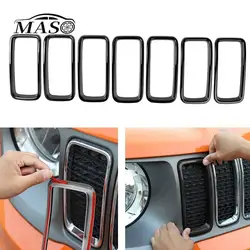 Jeep Renegade için 7 adet yarış izgaralar 2019 2020 2021 2022 ABS siyah ön izgara Grille ekler yarış izgara çerçeve ayar kapağı