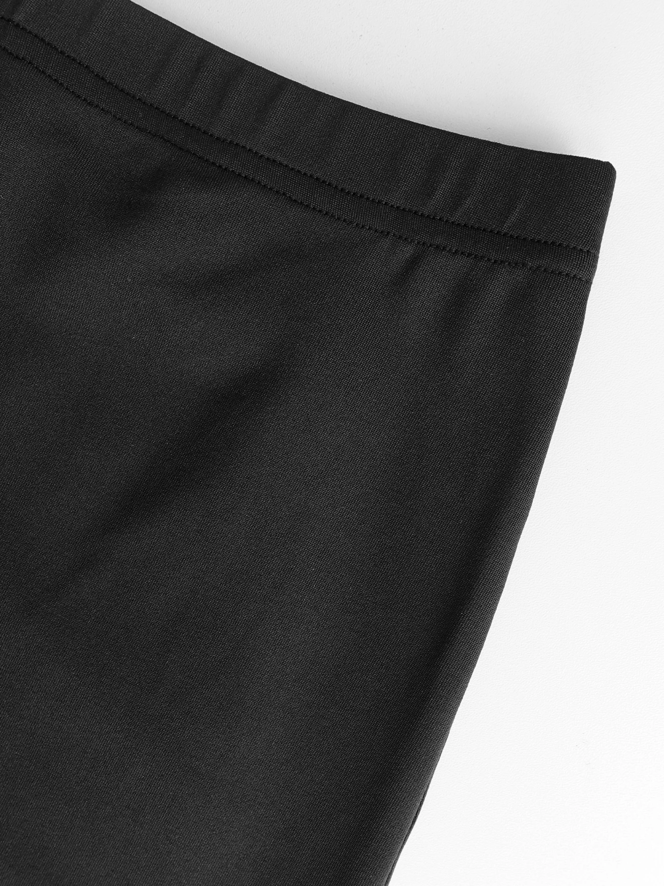 Pantaloni svasati slim neri a vita alta da donna eleganti Pantaloni da pendolare casual con design in pizzo moda primavera estate