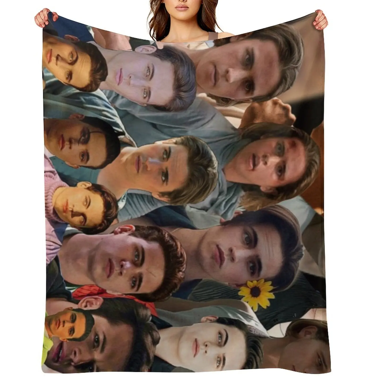 

tanner buchanan photo collage Throw Blanket for winter For Decorative Sofa Decorative Beds Sofa Blankets