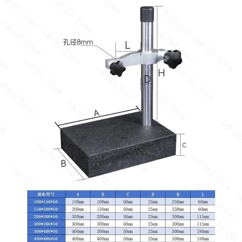 Granite Surface Plate 00 Grade 0.003mm with Height Gauge Stand and Dial Indicator Holder