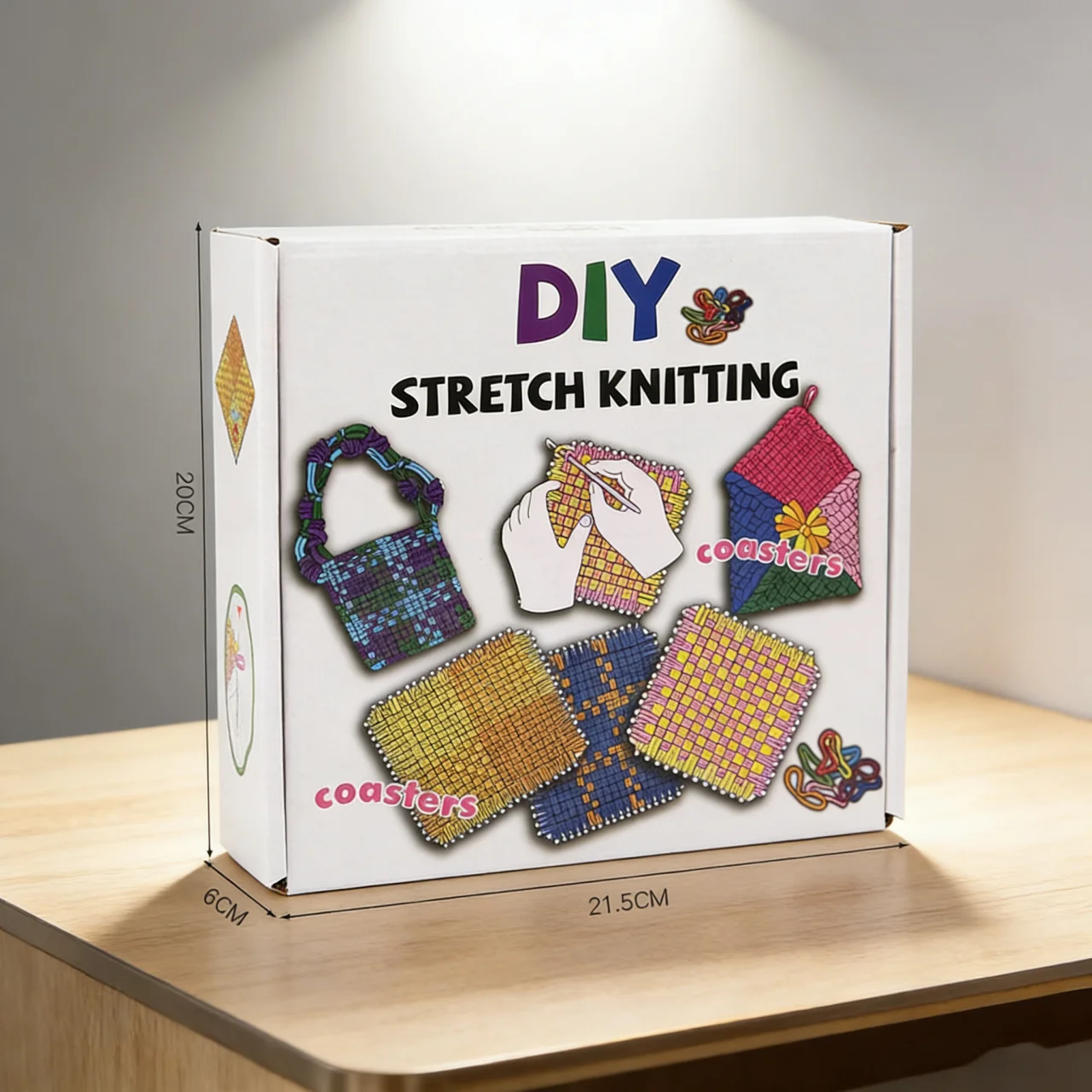 Kids DIY Elastic Rope Weaving Kit – Educational Craft Toy for Making Bags Coasters Wallets with Colorful Elastic Cords
