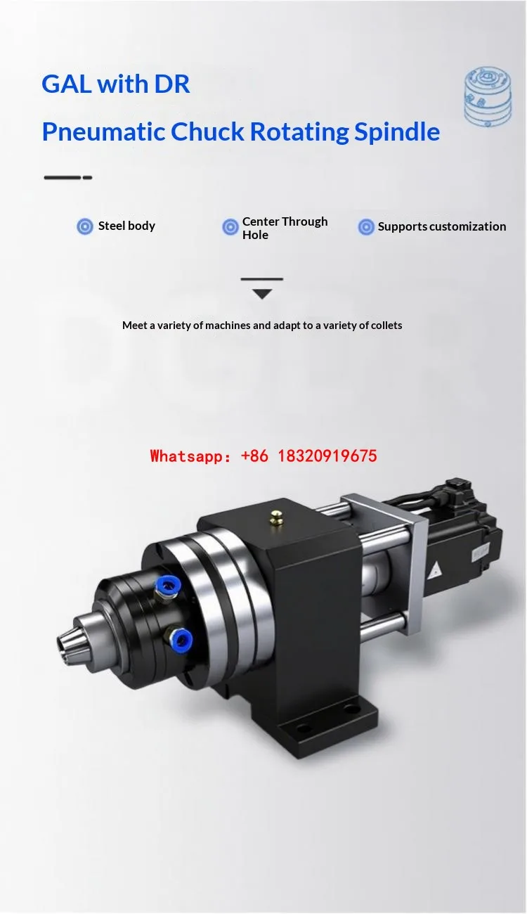 Cyclmotion CNC GAL-W20 + DR25 Compact Hollow Rotating Pneumatic Collet Chuck