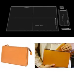 1set Leather Craft Clear Acrylic Clutch Bag Handbag Pattern Stencil Template Tool Set DIY Kit