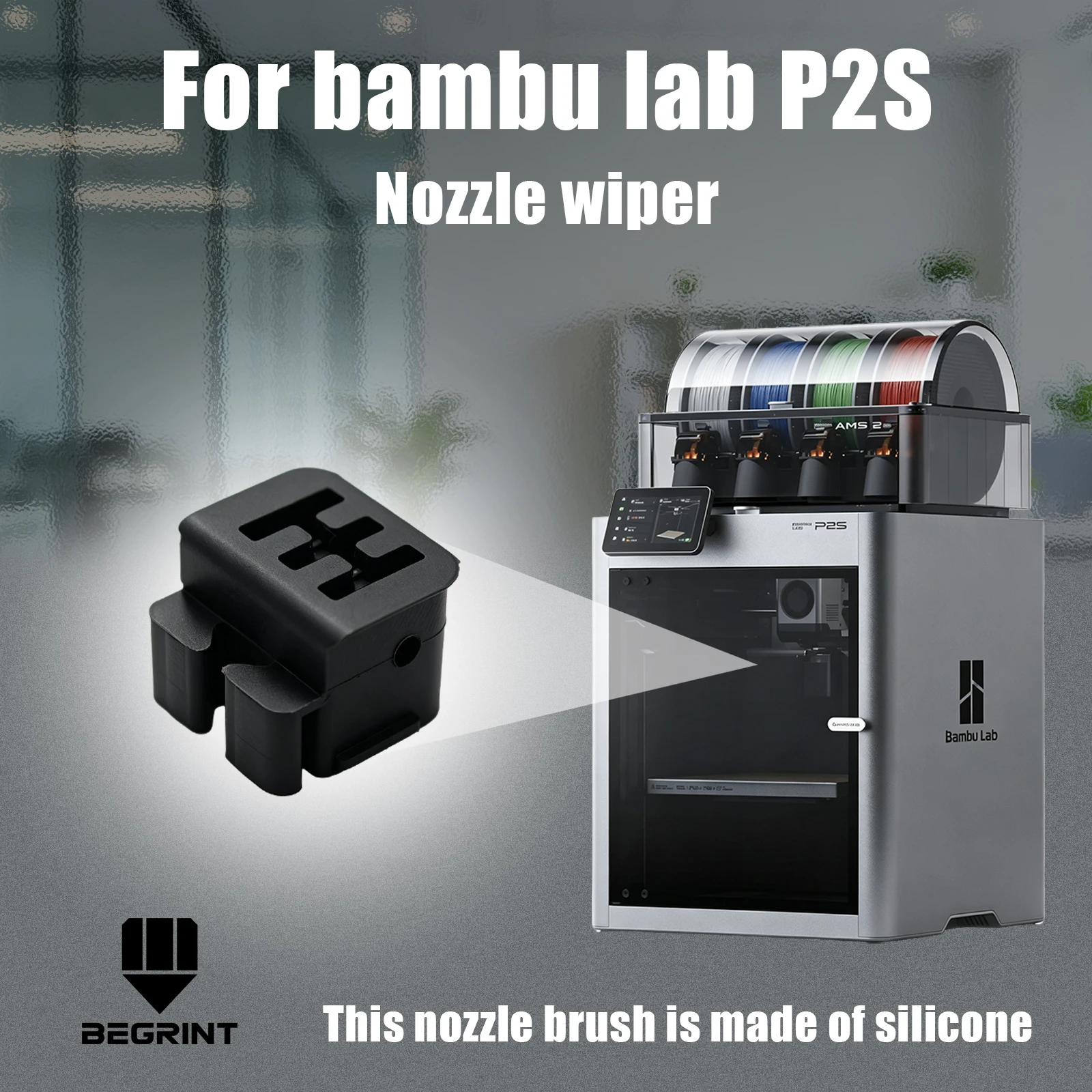 3 Stück Bambulab P2S/X2D Düsen-Reinigungspad Hochtemperatur für Bambu Lab X2D P2S Silikon-Reiniger Reinigungswischer Ersatz 3D-Teile – Detail 2