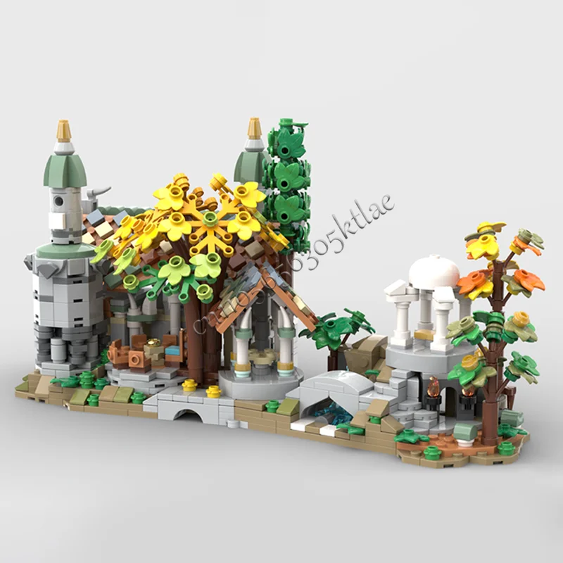 1187PCS MOC Medieval Mini Rivendell Building Modular Model Architecture Building Block Diy Education Assembly Kids Toys Gifts
