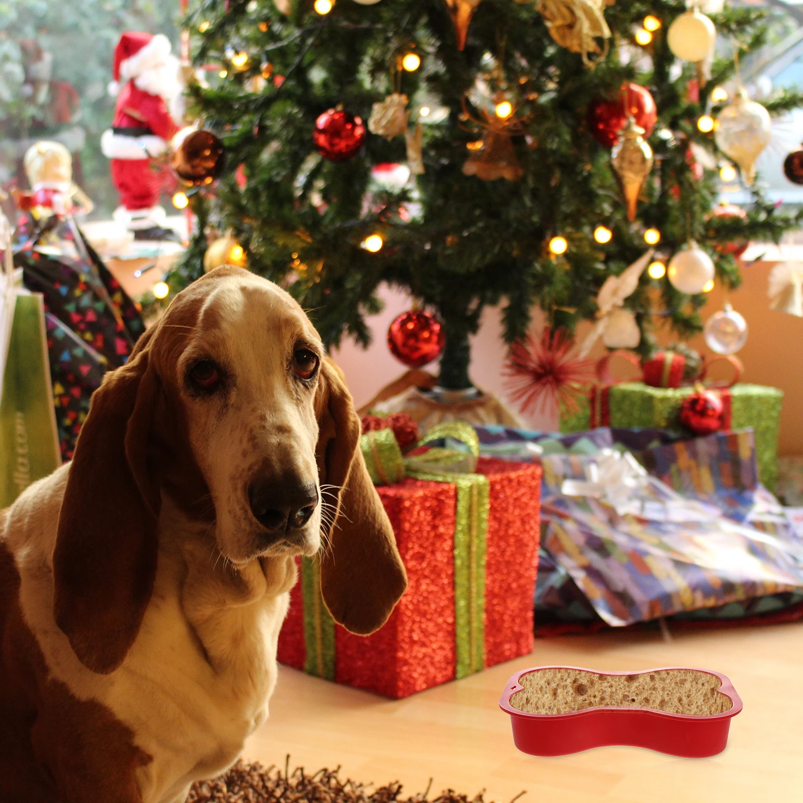 

Non-Stick Silicone Dog Bone Cake Pan Red Oven Microwave Freezer Safe Dog Birthday Cake Mold Bone Silicone Mold