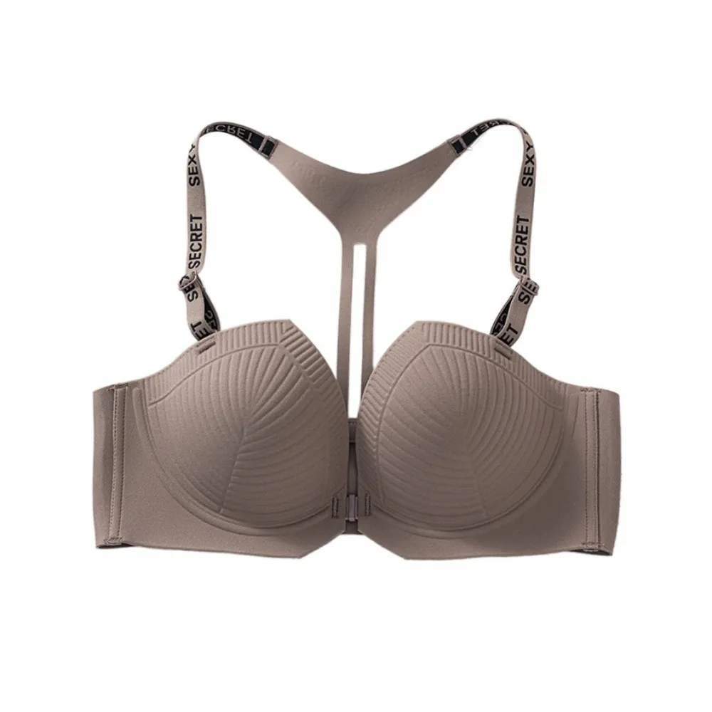 

Lingerie Deep V Wireless Push Up Bra Letter Shockproof Seamless Bra for Women Close-fitting Underwear Front Buckle Bra Girls
