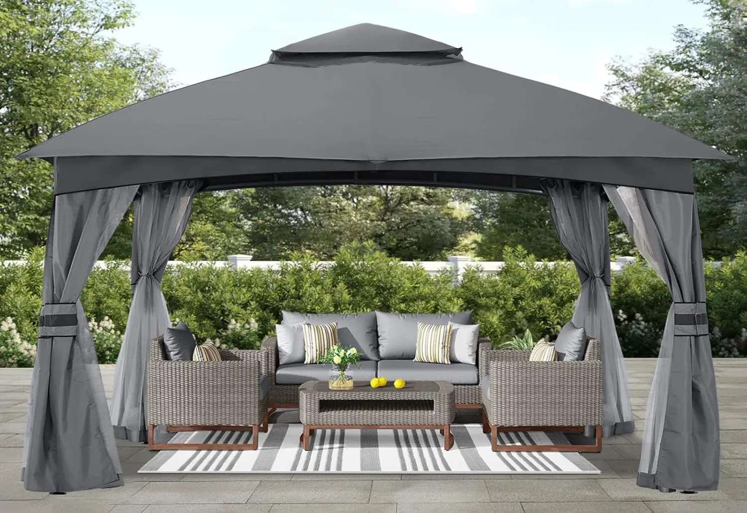 

ABCCANOPY 10x12 Outdoor Gazebo - Patio Gazebo with Mosquito Netting, Outdoor Canopies for Shade and Rain for Lawn, Garden