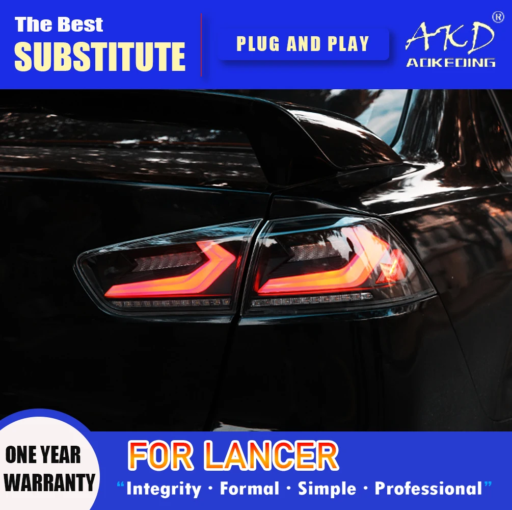 AKD Tail Lamp for Mitsubishi Lancer LED Tail Light 2009-2016 Lancer EX Rear Fog Brake Turn Signal Automotive Accessories