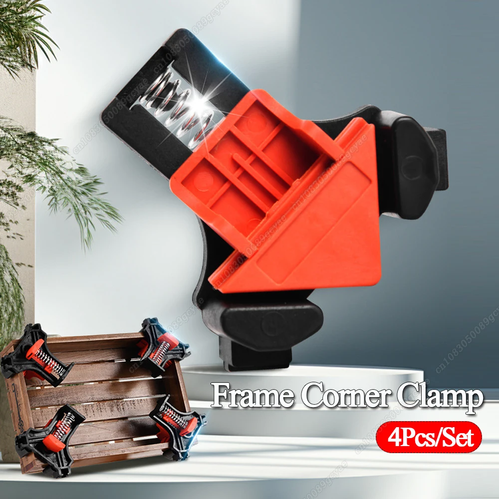

4Pcs/Set 90 Degree Right Angle Clamp Fixing Clip Picture Frame Corner Clamp Woodworking Hand Tool Pipe Clamp Positioning Fixture