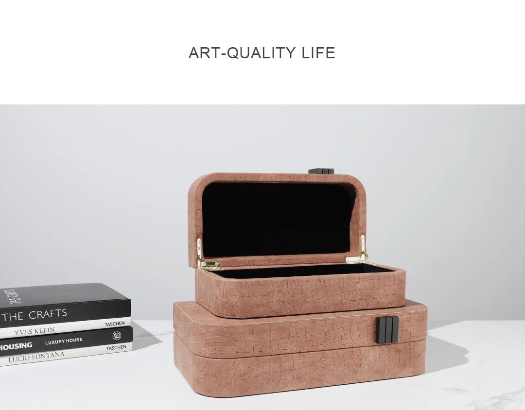 Modern Luxury Home Bedroom Leather Jewelry Box Storage Box Home Sales Office Cloakroom Dressing Table Decoration Accessoies