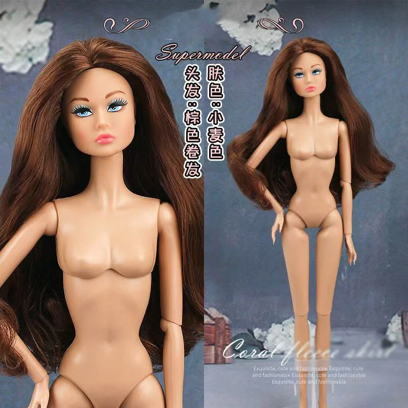 ตุ๊กตาซูเปอร์โมเดลผมยาวแบบใหม่ ปี 2025 ตุ๊กตาเปลือย 1/6 ผิวขาว/สีน้ำตาล 32 ซม. ข้อต่อขยับได้ แต่งหน้า แต่งตัว ของเล่นสะสม ของขวัญสำหรับนักสะสม