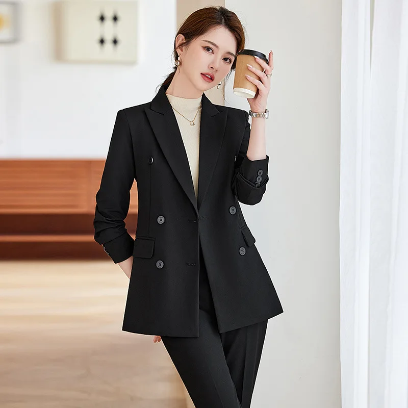 Spring and Autumn New High-end Interview Formal Pants Suit Workwear Professional Gray Suit Set Women's Suit