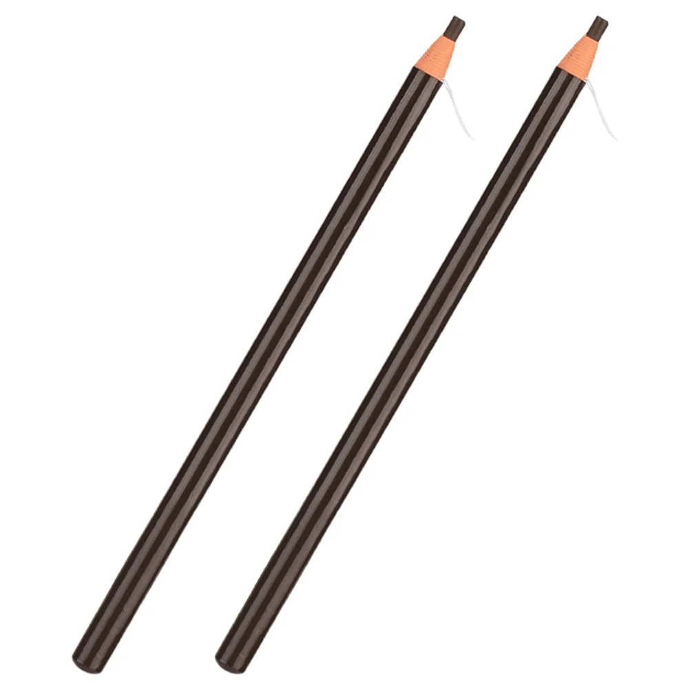 

2Pcs Portable Eyebrow Pencil Set Waterproof Long Wearing Pull Line Mechanism Natural Finish Brow Makeup Tool for Women on The Go