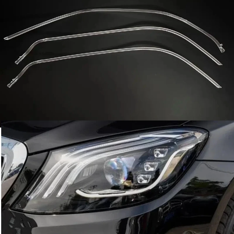 NEW Headlight DRL Tube For Mercedes Benz S CLASS W222 2018 2019 2020 Acrylic tube Light Guide Strip Light DRL Strip