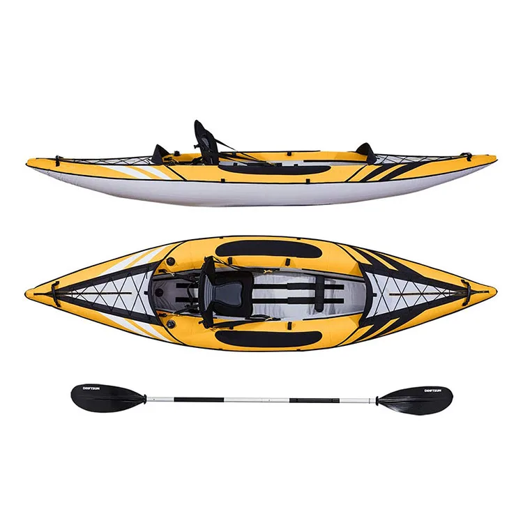 Supplier Custom Inflatable Canoe 1 Person Plastic Kayak Water Sports Fishing Boat