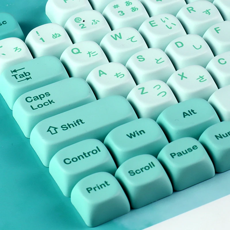

Mint soda keycap MOA height 125 small full set of PBT material 3 color matching mechanical keyboard hot sublimation