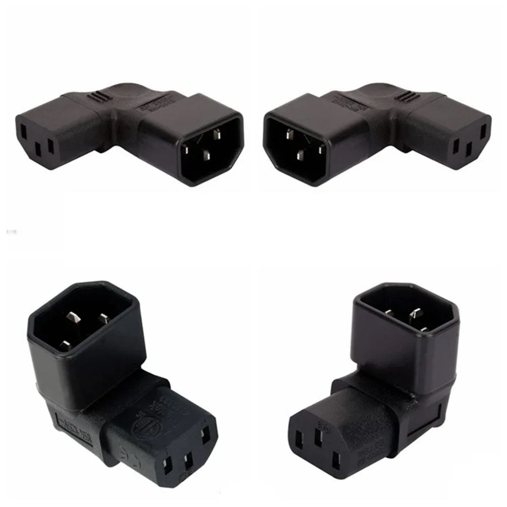 

3-pin IEC plug with a 90 degree angle upwards at the bottom IEC 320 C14 male to C13 female power adapter plug for LCD rod mounte