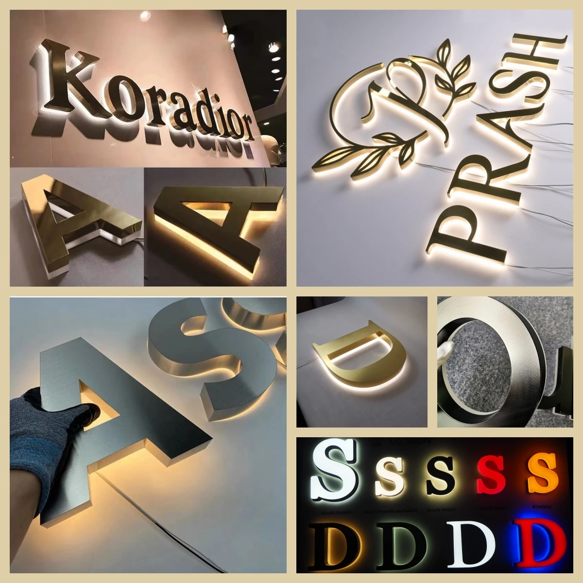 Customized Metal Billboards Outdoor Decorative Walls Gold Letters Silver Letters Logos Personalized Metal Signage for Business