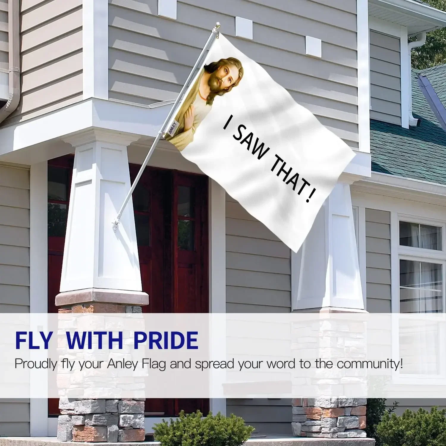 National flag Polyester Vertical Large Yard Flag Anley Fly Breeze 3x5 Foot I Saw That Jesus Christ Flag - Canvas Header and