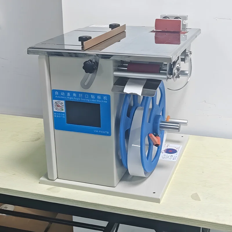 

VIK-FK50 Small Transparent Anti-Counterfeiting Sealing Labeling Machine Right Angle Corner Bottles Food Beverage PLC Case